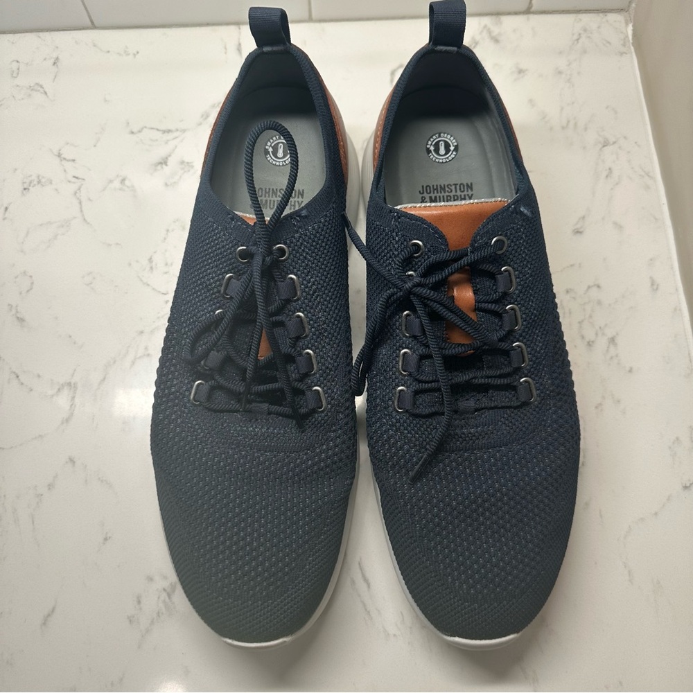 JOHNSTON & MURPHY Amherst knit U-throat sneakers, memory foam lining,lightweight